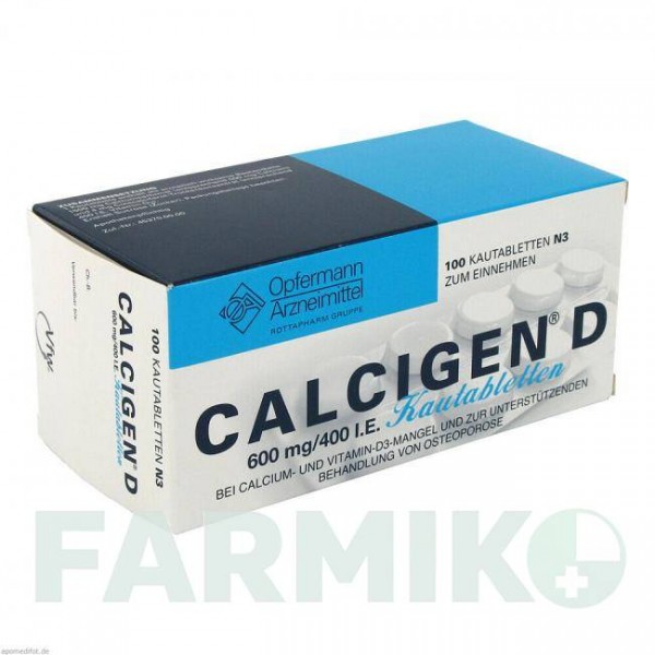 КАЛЬЦИГЕН (CALCIGEN) 600 мг/400 МО таблетки 100 шт - Кальцію карбонат, Колекальциферол MEDA PHARMA