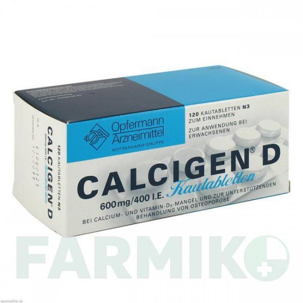 КАЛЬЦИГЕН (CALCIGEN) 600 мг/400 МО таблетки 120 шт - Кальцію карбонат, Колекальциферол MEDA PHARMA