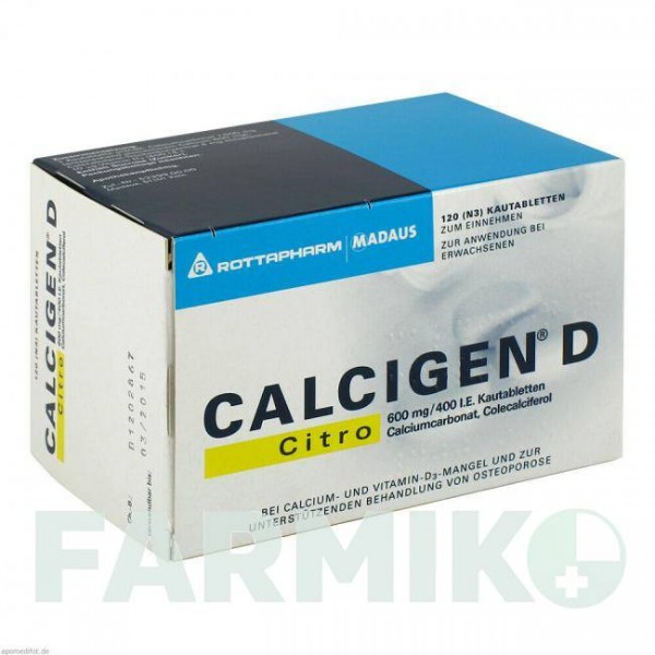 КАЛЬЦИГЕН (CALCIGEN) 600 мг/400 МЕ таблетки 120 шт - Кальция карбонат, Колекальциферол MEDA PHARMA