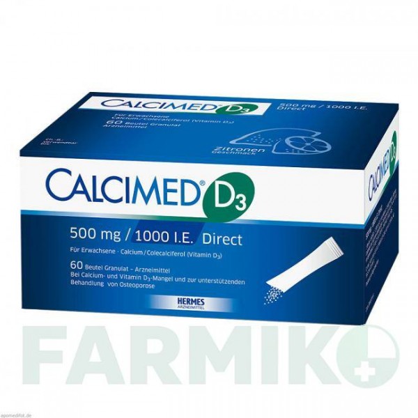 КАЛЬЦИМЕД (CALCIMED) 500 мг/1000 МО гранули 120 шт - Кальцію карбонат, Колекальциферол HERMES