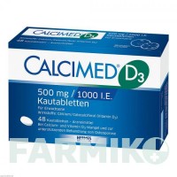 КАЛЬЦИМЕД (CALCIMED) 500 мг/1000 МЕ таблетки 48 шт - Кальция карбонат, Колекальциферол HERMES