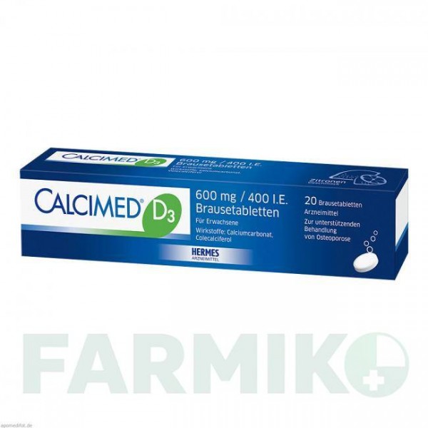 КАЛЬЦИМЕД (CALCIMED) 600 мг/400 МЕ таблетки 20 шт - Кальция карбонат, Колекальциферол HERMES