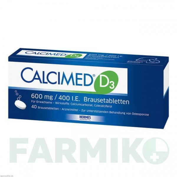 КАЛЬЦИМЕД (CALCIMED) 600 мг/400 МЕ таблетки 40 шт - Кальция карбонат, Колекальциферол HERMES