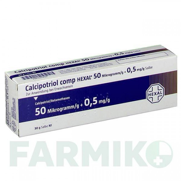 КАЛЬЦИПОТРИОЛ (CALCIPOTRIOL) 50 мкг/г + 0,5 мг/г мазь 30 г - Кальципотриол, Бетаметазон HEXAL