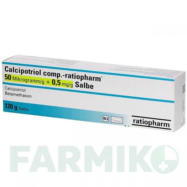 КАЛЬЦИПОТРІОЛ (CALCIPOTRIOL) 50 мкг/г + 0,5 мг/г мазь 120 г - Кальципотріол, Бетаметазон RATIOPHARM