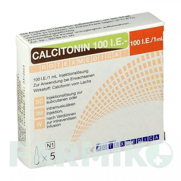КАЛЬЦИТОНИН (CALCITONIN) 100 МЕ раствор 5 шт - Кальцитонин PANPHARMA
