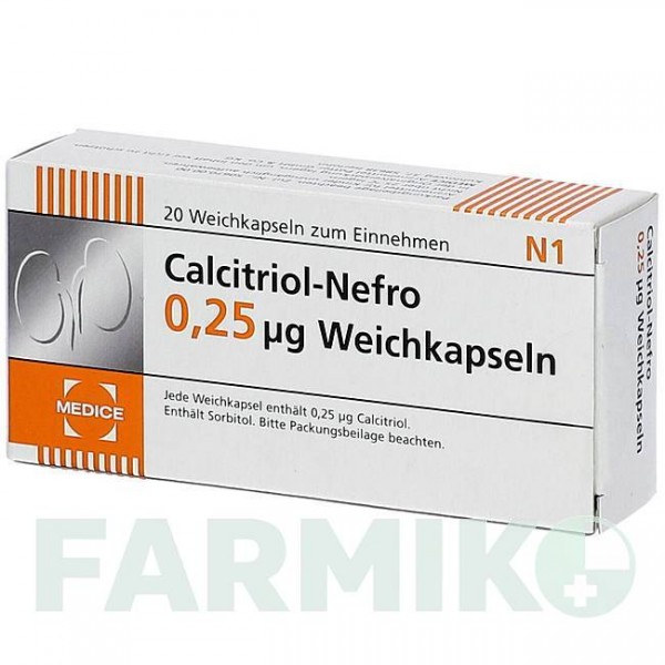 КАЛЬЦИТРИОЛ (CALCITRIOL) 0,25 мкг капсулы 20 шт - Кальцитриол MEDICE PUTTER
