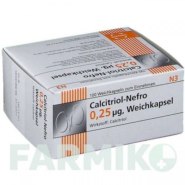 КАЛЬЦИТРІОЛ (CALCITRIOL) 0,25 мкг капсули 100 шт - Кальцитріол MEDICE PUTTER