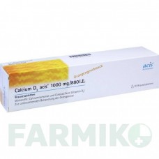 КАЛЬЦИУМ (CALCIUM) 1000 мг/880 МЕ таблетки 20 шт - Кальция карбонат, Колекальциферол ACIS