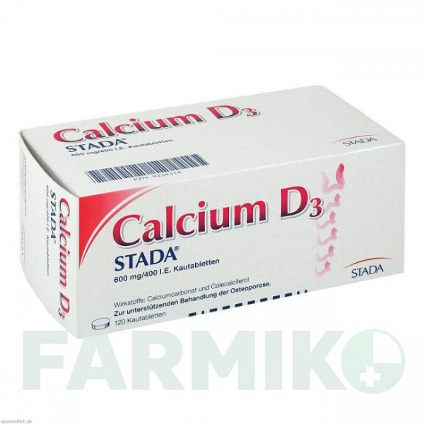 КАЛЬЦИУМ (CALCIUM) 600 мг/400 МЕ таблетки 120 шт - Кальция карбонат, Колекальциферол STADA