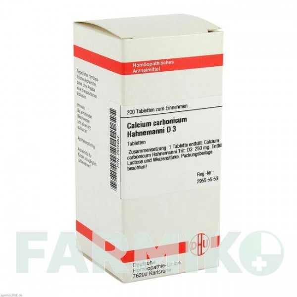 КАЛЬЦІУМ КАРБОНІКУМ (CALCIUM CARBONICUM) D 3 таблетки 200 шт - Гомеопатія DHU