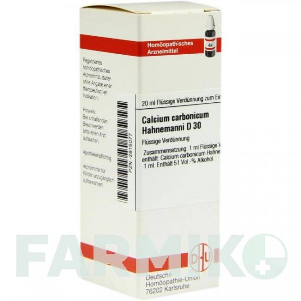 КАЛЬЦІУМ КАРБОНІКУМ (CALCIUM CARBONICUM) D 30 розчин 20 мл - Гомеопатія DHU
