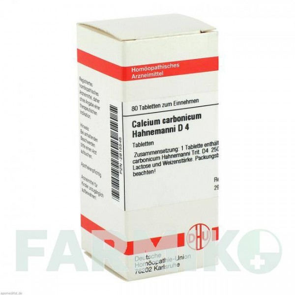 КАЛЬЦІУМ КАРБОНІКУМ (CALCIUM CARBONICUM) D 4 таблетки 80 шт - Гомеопатія DHU