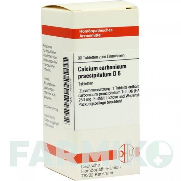 КАЛЬЦІУМ КАРБОНІКУМ (CALCIUM CARBONICUM) D 6 таблетки 80 шт - Гомеопатія DHU