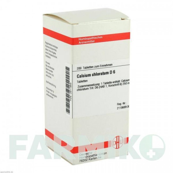 КАЛЬЦІУМ ХЛОРАТУМ (CALCIUM CHLORATUM) D 6 таблетки 200 шт - Гомеопатія DHU
