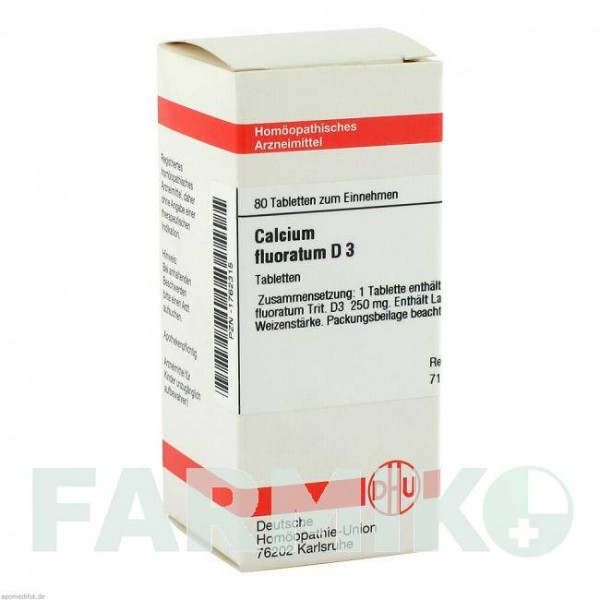 КАЛЬЦІУМ ФЛУОРАТУМ (CALCIUM FLUORATUM) D 3 таблетки 80 шт - Гомеопатія DHU