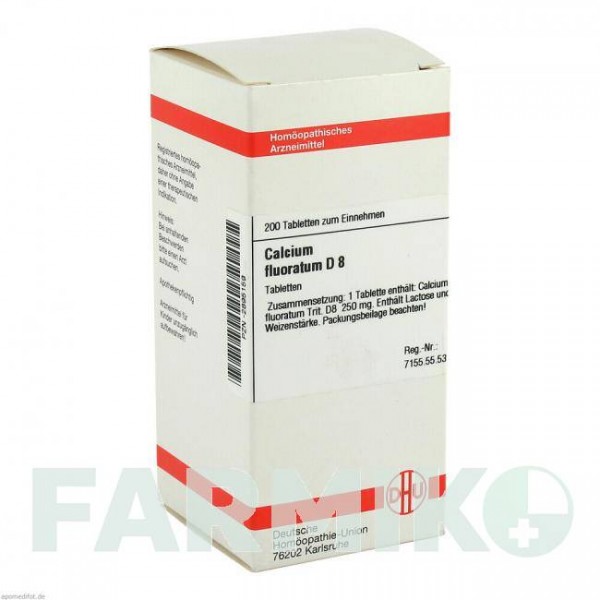 КАЛЬЦІУМ ФЛУОРАТУМ (CALCIUM FLUORATUM) D 8 таблетки 200 шт - Гомеопатія DHU