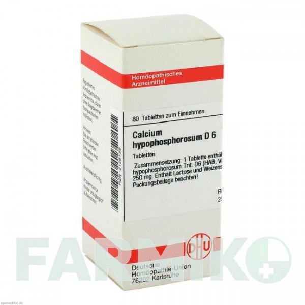 КАЛЬЦИУМ ГИПОФОСФОРОСУМ (CALCIUM HYPOPHOSPHOROSUM) D 6 таблетки 80 шт - Гомеопатия DHU