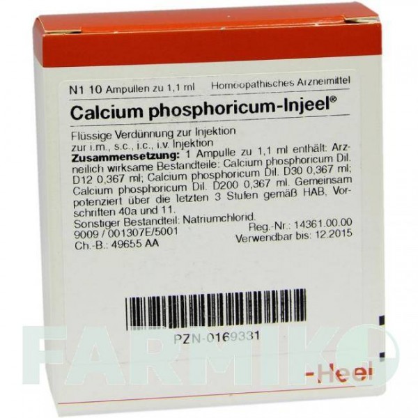 КАЛЬЦИУМ ФОСФОРИКУМ (CALCIUM PHOSPHORICUM) ампулы 10 шт - Гомеопатия BIOLOGISCHE HEILMITTEL HEEL