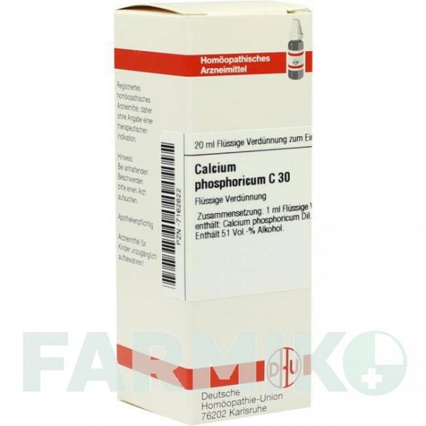 КАЛЬЦІУМ ФОСФОРИКУМ (CALCIUM PHOSPHORICUM) C 30 розчин 20 мл - Гомеопатія DHU