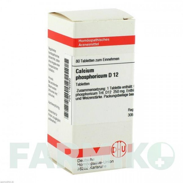 КАЛЬЦІУМ ФОСФОРИКУМ (CALCIUM PHOSPHORICUM) D 12 таблетки 80 шт - Гомеопатія DHU