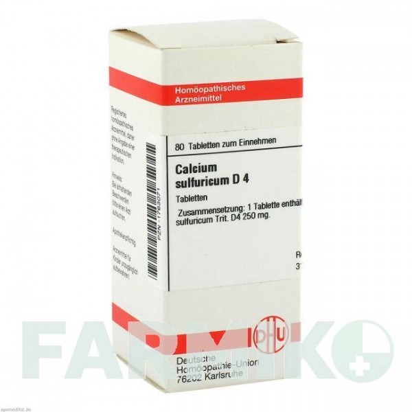 КАЛЬЦІУМ СУЛЬФУРИКУМ (CALCIUM SULFURICUM) D 4 таблетки 80 шт - Гомеопатія DHU