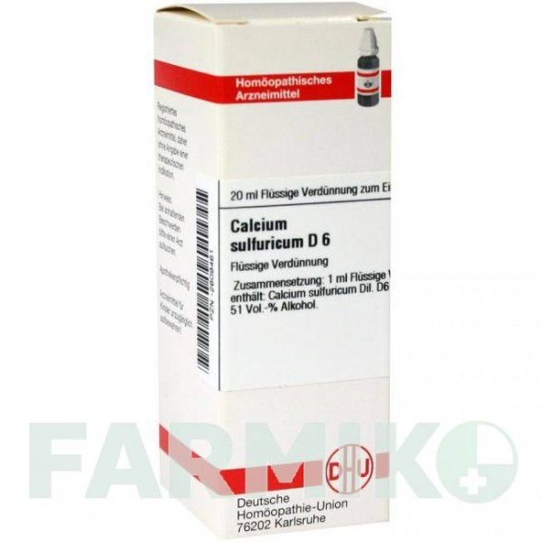КАЛЬЦІУМ СУЛЬФУРИКУМ (CALCIUM SULFURICUM) D 6 розчин 20 мл - Гомеопатія DHU