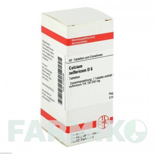 КАЛЬЦІУМ СУЛЬФУРИКУМ (CALCIUM SULFURICUM) D 6 таблетки 80 шт - Гомеопатія DHU