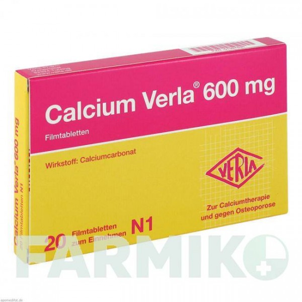 КАЛЬЦІУМ ВЕРЛА (CALCIUM VERLA) 600 мг таблетки 20 шт - Кальцію карбонат VERLA-PHARM