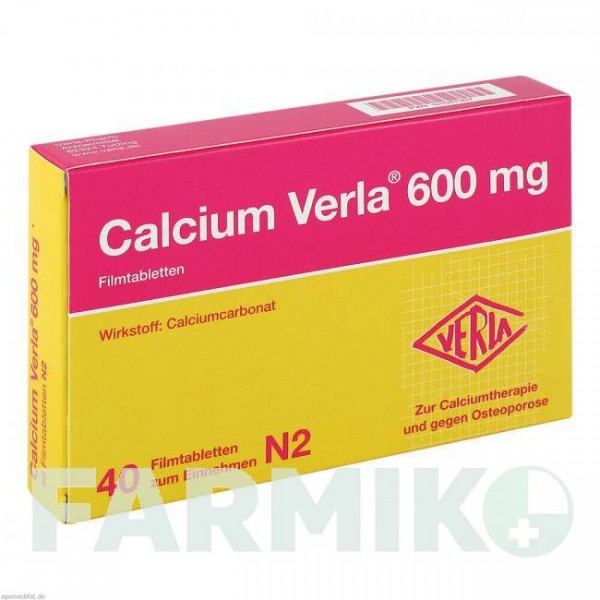 КАЛЬЦИУМ ВЕРЛА (CALCIUM VERLA) 600 мг таблетки 40 шт - Кальция карбонат VERLA-PHARM
