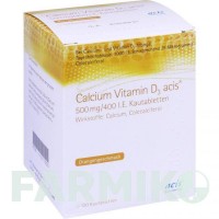 КАЛЬЦІУМ ВІТАМІН (CALCIUM VITAMIN) 500 мг/400 МО таблетки 100 шт - Кальцію карбонат, Колекальциферол ACIS