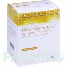 КАЛЬЦІУМ ВІТАМІН (CALCIUM VITAMIN) 500 мг/400 МО таблетки 120 шт - Кальцію карбонат, Колекальциферол ACIS