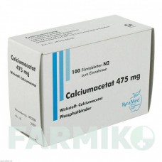 КАЛЬЦІУМАЦЕТАТ (CALCIUMACETAT) 475 мг таблетки 100 шт - Кальцію ацетат KYRAMED BIOMOL