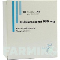 КАЛЬЦІУМАЦЕТАТ (CALCIUMACETAT) 950 мг таблетки 200 шт - Кальцію ацетат KYRAMED BIOMOL
