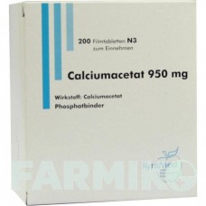 КАЛЬЦІУМАЦЕТАТ (CALCIUMACETAT) 950 мг таблетки 200 шт - Кальцію ацетат KYRAMED BIOMOL