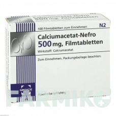 КАЛЬЦІУМАЦЕТАТ НЕФРО (CALCIUMACETAT NEFRO) 500 мг таблетки 100 шт - Кальцію ацетат MEDICE PUTTER