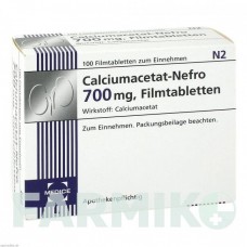 КАЛЬЦІУМАЦЕТАТ НЕФРО (CALCIUMACETAT NEFRO) 700 мг таблетки 100 шт - Кальцію ацетат MEDICE PUTTER