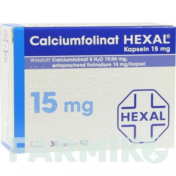 КАЛЬЦИУМФОЛИНАТ (CALCIUMFOLINAT) 15 мг капсулы 30 шт - Кальция фолинат HEXAL