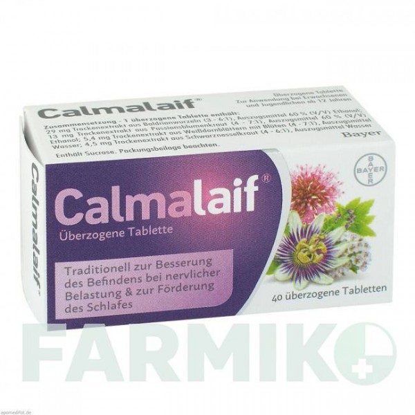 КАЛЬМАЛАЙФ (CALMALAIF) таблетки 40 шт - Активні речовини BAYER