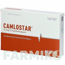 КАМЛОСТАР (CAMLOSTAR) 16 мг/10 мг капсули 28 шт - Кандесартан, Амлодипін ARISTO PHARMA
