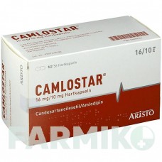 КАМЛОСТАР (CAMLOSTAR) 16 мг/10 мг капсули 56 шт - Кандесартан, Амлодипін ARISTO PHARMA