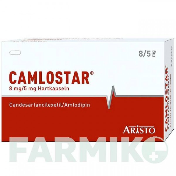 КАМЛОСТАР (CAMLOSTAR) 8 мг/5 мг капсули 98 шт - Кандесартан, Амлодипін ARISTO PHARMA