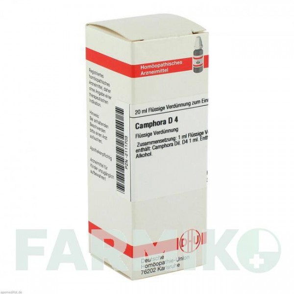 КАМФОРА (CAMPHORA) D 4 раствор 20 мл - Гомеопатия DHU