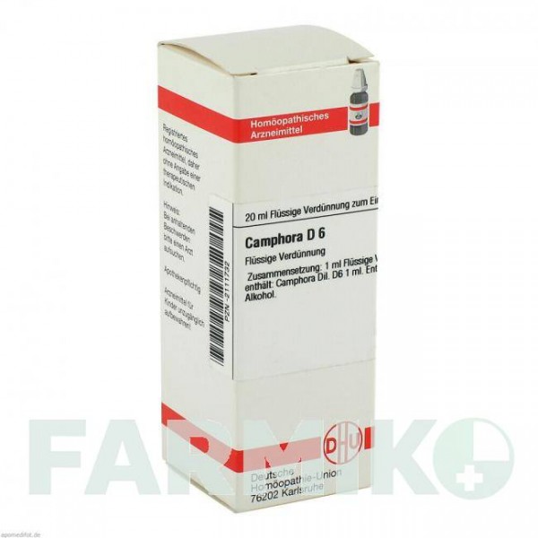 КАМФОРА (CAMPHORA) D 6 розчин 20 мл - Гомеопатія DHU