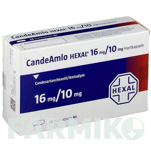 КАНДЕАМЛО (CANDEAMLO) 16 мг/10 мг капсулы 28 шт - Кандесартан, Амлодипин HEXAL