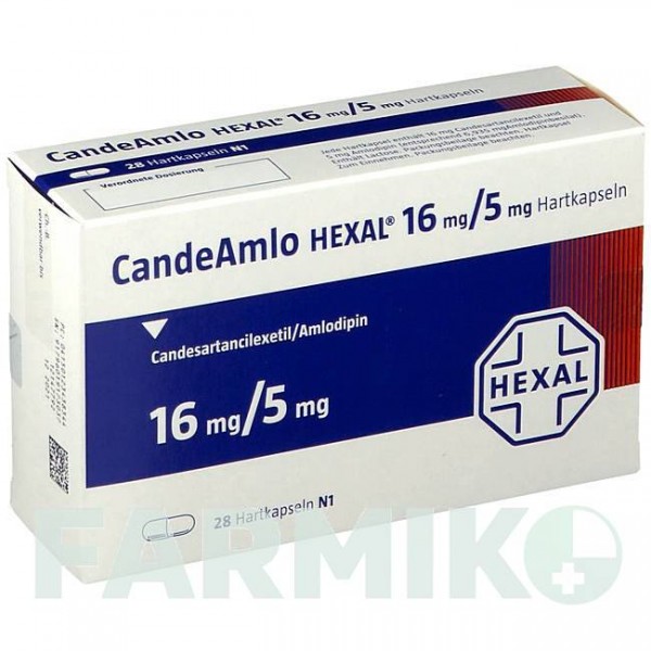 КАНДЕАМЛО (CANDEAMLO) 16 мг/5 мг капсулы 28 шт - Кандесартан, Амлодипин HEXAL