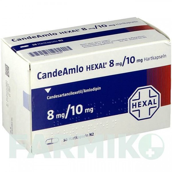 КАНДЕАМЛО (CANDEAMLO) 8 мг/10 мг капсулы 56 шт - Кандесартан, Амлодипин HEXAL