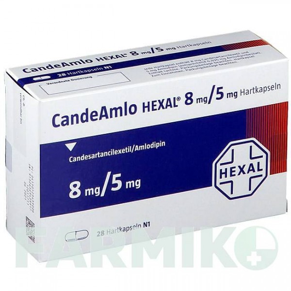 КАНДЕАМЛО (CANDEAMLO) 8 мг/5 мг капсулы 28 шт - Кандесартан, Амлодипин HEXAL