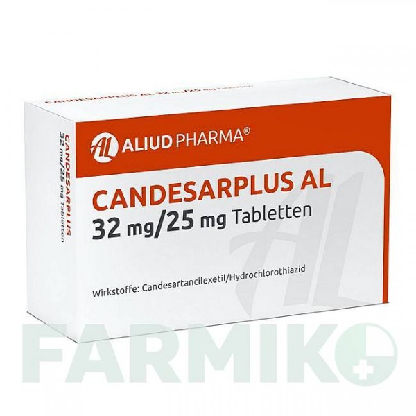 КАНДЕСАРПЛЮС (CANDESARPLUS) 32 мг/25 мг таблетки 98 шт - Кандесартан, Гідрохлоротіазид ALIUD PHARMA