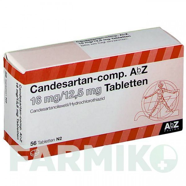КАНДЕСАРТАН (CANDESARTAN) 16 мг/12,5 мг таблетки 56 шт - Кандесартан, Гідрохлоротіазид ABZ PHARMA